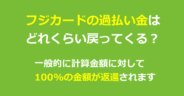 フジカードの過払い金はどれくらい戻ってくる？フジカードの事例と返還期間