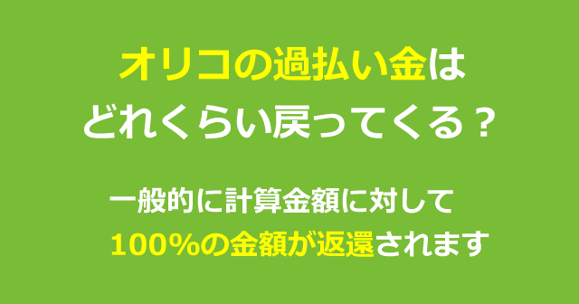 オリコカードの過払い金はどれくらい戻ってくる？オリコカードの事例と返還期間